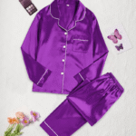 2 Pcs Women’s Stitched Silk Plain Shirt & Trouser - Image 5