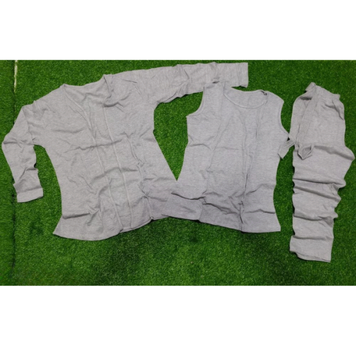 3 Pcs Women’s Stitched Plain Night Suit - Image 3