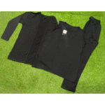 3 Pcs Women’s Stitched Plain Night Suit - Image 2