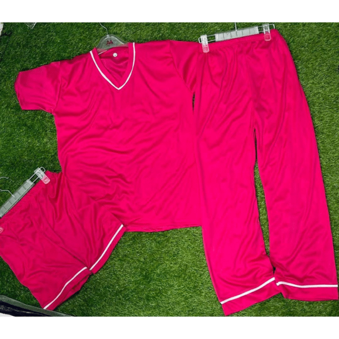 3 Pcs Nighty Set for Women – Polyester Silk - Image 4