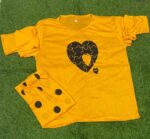 Women’s Stitched Jersey Printed Night Suit – 2 Pcs (Yellow) - Image 2