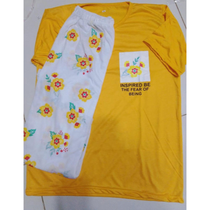 Women’s Stitched Jersey Printed Night Suit – 2 Pcs - Image 2
