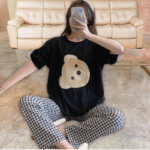 Comfortable Printed Jersey Night Suit Set – 2 Pcs