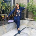 Comfortable 2 Pcs Women’s Printed Cotton Jersey Night Suit