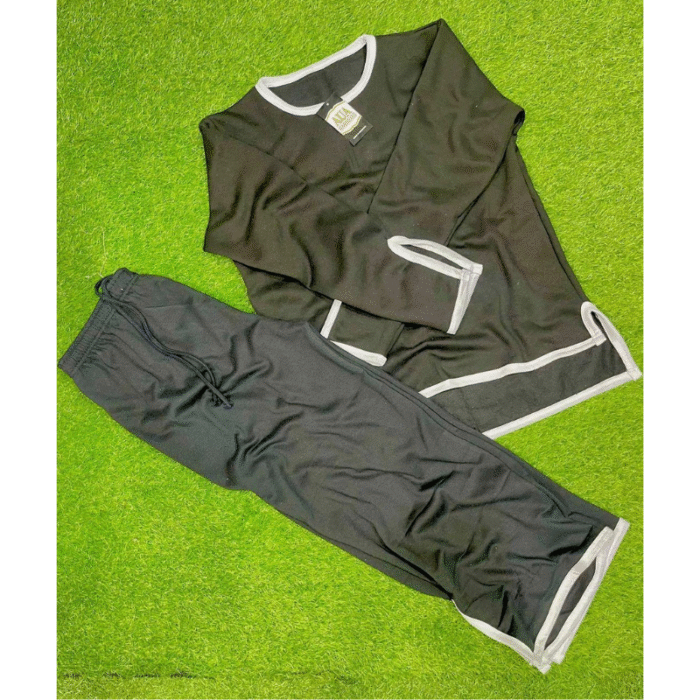 2 Pcs Women’s Stitched Plain Cotton Jersey Night Suit - Image 2