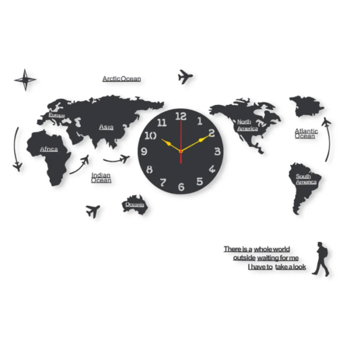 World Map Wall Clock - Image 2