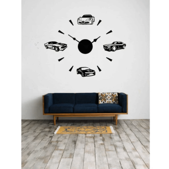 Beautiful Car Digit Wood Wall Clock – Stylish & Modern Design - Image 1
