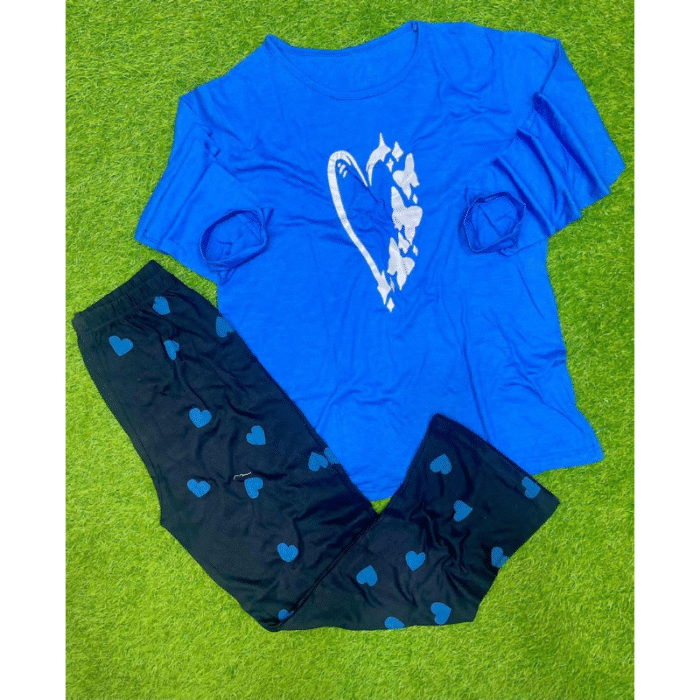 2 Pcs Women's Stitched Printed Night Suit - Image 2