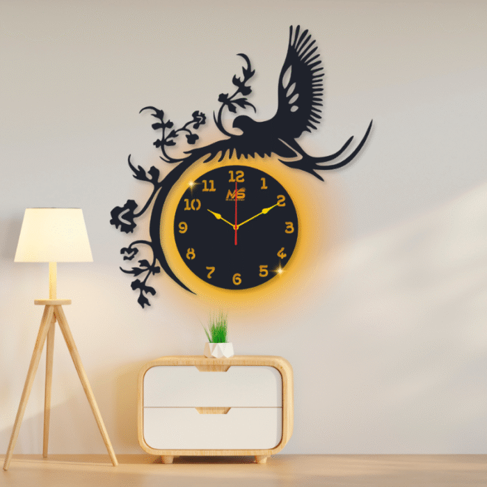 Beautiful Eagle Laminated Wall Clock With Backlight - Image 1