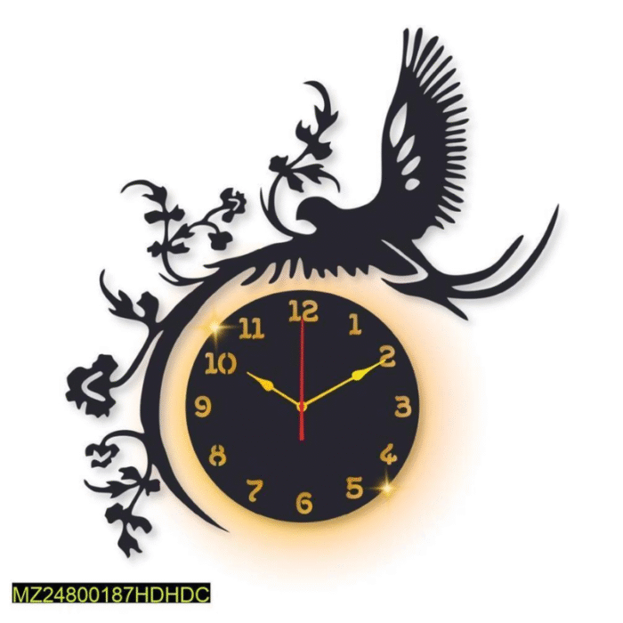 Beautiful Eagle Laminated Wall Clock With Backlight - Image 2