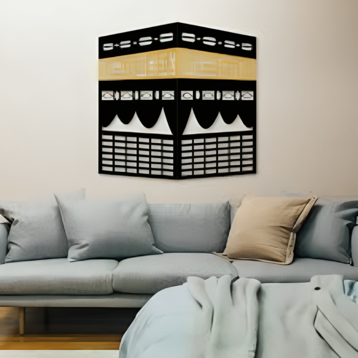 Golden Kaba Wall Art – Elegant Islamic Home Decor - Image 2