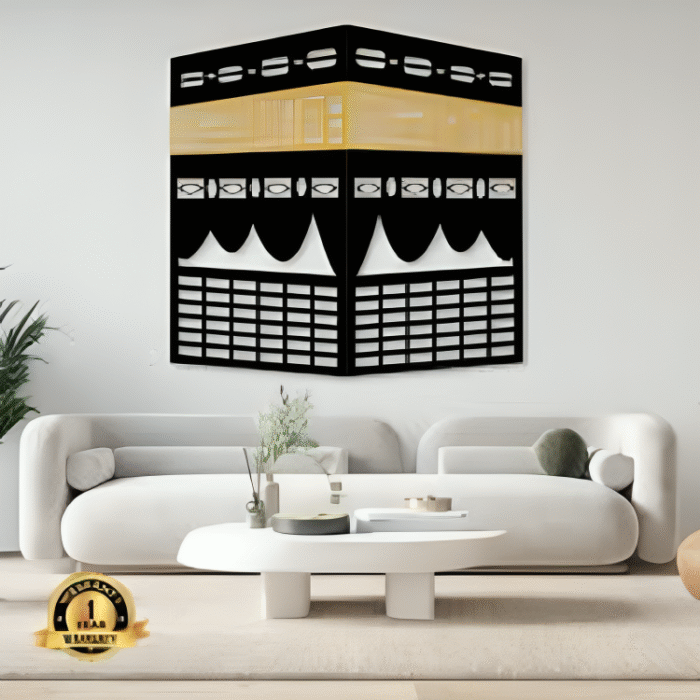 Golden Kaba Wall Art – Elegant Islamic Home Decor - Image 1