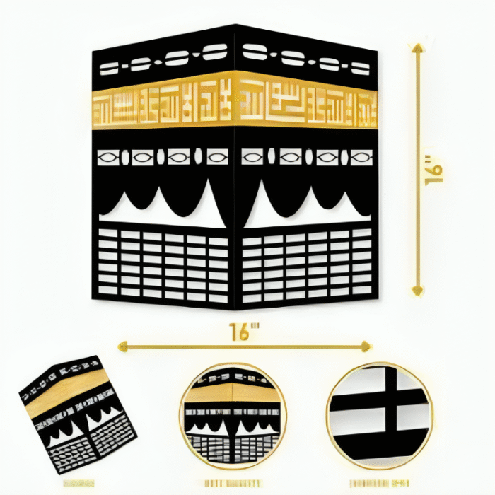 Golden Kaba Wall Art – Elegant Islamic Home Decor - Image 3