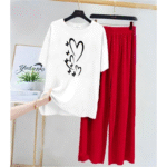 Comfortable Printed Jersey Night Suit Set – 2 Pcs