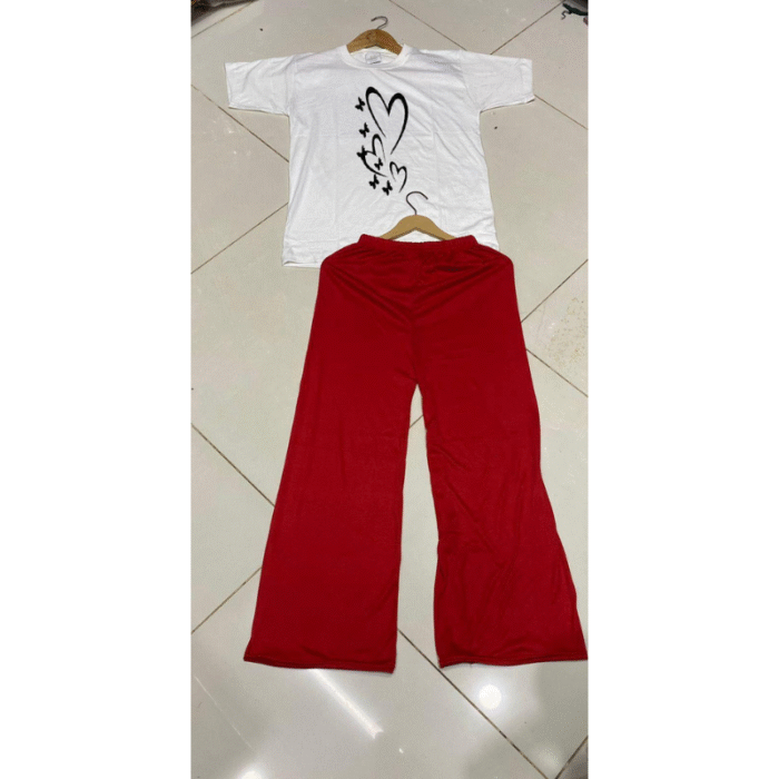 Comfortable Printed Jersey Night Suit Set – 2 Pcs - Image 2