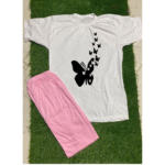 Comfortable Printed Jersey Night Suit Set – 2 Pcs - Image 2