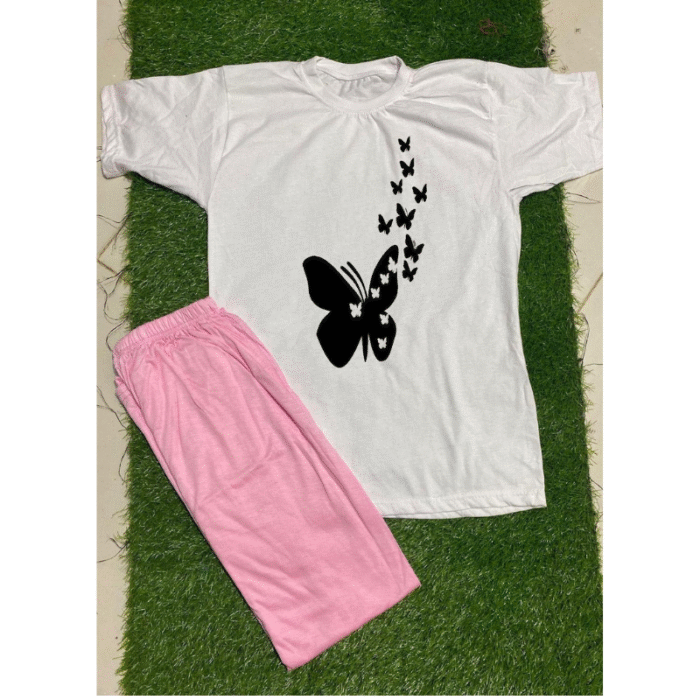 Comfortable Printed Jersey Night Suit Set – 2 Pcs - Image 2