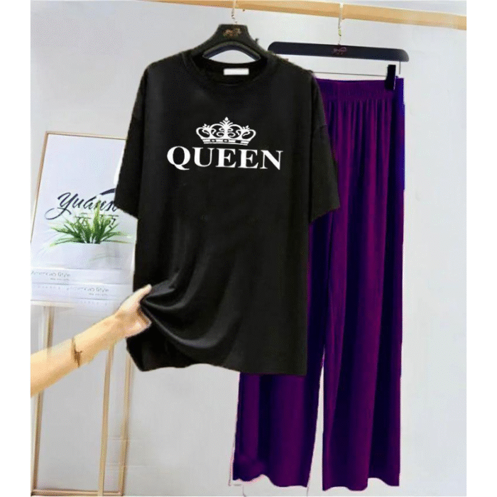 Comfortable Printed Jersey Night Suit – 2 Pcs - Image 1