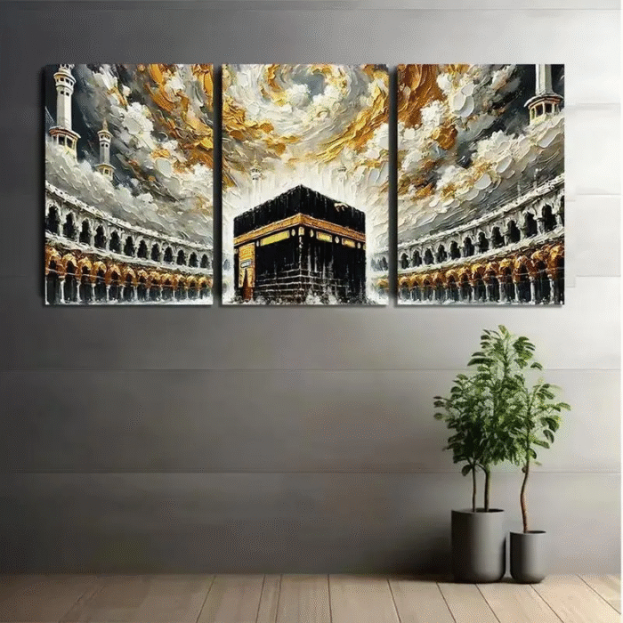 Kaaba Design Wall Frame – 3 Pcs Set - Image 2