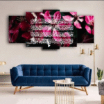 Multicolor 3D Calligraphy Wall Frame – 5 Pcs Wooden Set
