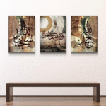 Multicolor Abstract Art Wall Frames – 3 Pcs Wooden Set - Image 4
