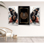 Set Of 3 Ayat Ul Kursi & Butterfly Wall Art Wooden Frames – Sticky Photo Tiles