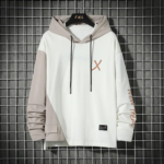 Men’s Hip-Hop Urban Fusion: Contrasting Color Stitching Hoodie - Image 5