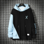 Men’s Hip-Hop Urban Fusion: Contrasting Color Stitching Hoodie